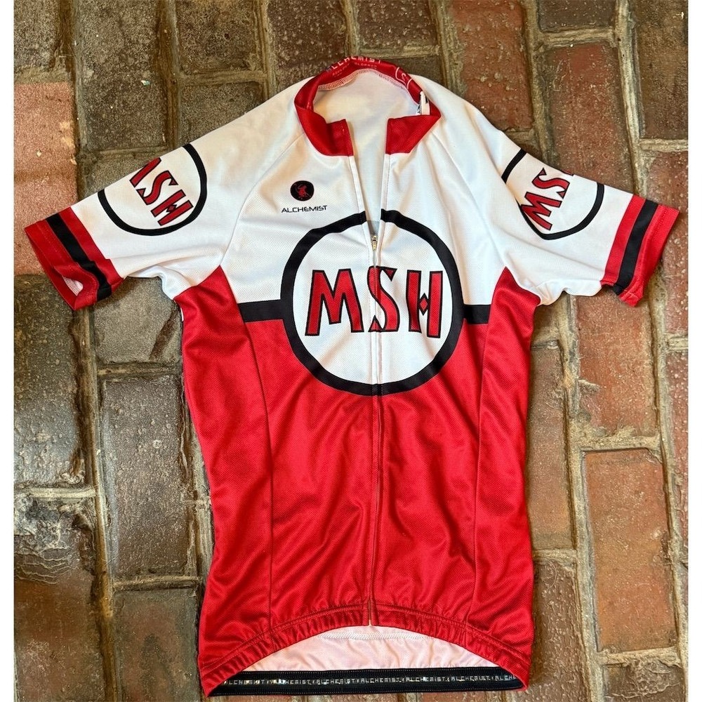 Alchemist Mens Cycling Jersey S Red Short Sleeve Full Zip Boulder CO performance